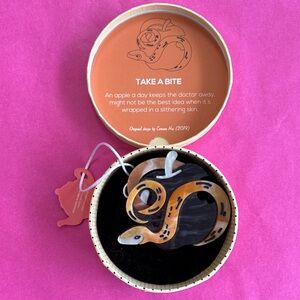Erstwilder take a bite snake brooch NWB